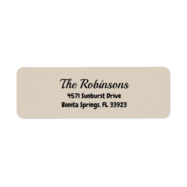 Etiqueta Custom Modern Stylish Natural Linen Address Label (Frente)