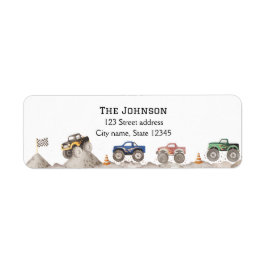 Etiqueta Custom Monster Truck Return Address Labels