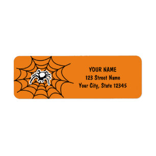 Etiqueta Custom orange Halloween return address labels