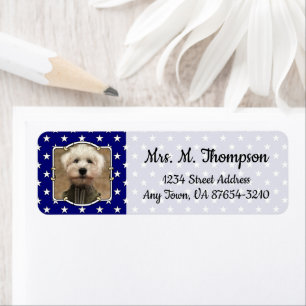 Etiqueta Custom Photo Frame USA American Flag Patriotic Fun