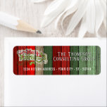 Etiqueta Custom Red Green Weathered Wooden Planks Pattern<br><div class="desc">Beautiful, unique, classic, trendy, pretty and decorative Christmas holiday return address label with a classic Holiday dark red, forest green, and white colored 'Merry Christmas' quote text on a rustic weathered wooden country cottage farmhouse style planks pattern background. With room to easily customize or personalize with your company or family...</div>