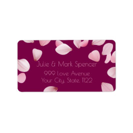 Etiqueta Custom Romantic Pink Petals Address Label