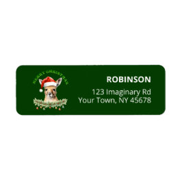 Etiqueta Customizable Christmas Kangaroo Green Return Label