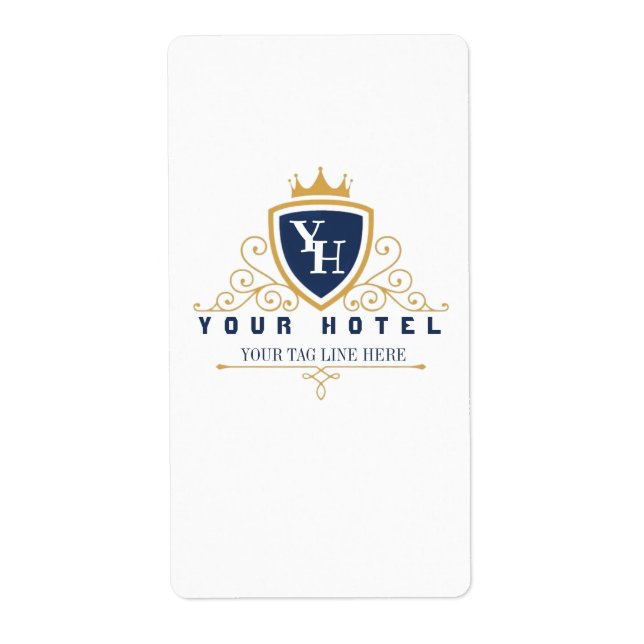Etiqueta Customize Luxury hotel business company restaurant (Frente)