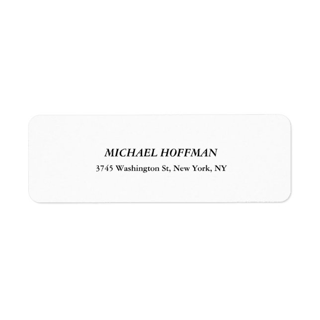 Etiqueta Cuta Cursiva Clásica Creativa en Blanco y Negro (Frente)