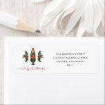 Etiqueta Cutcracker Merry Christmas Address<br><div class="desc">Etiqueta personalizada de la dirección navideña de los matones.</div>