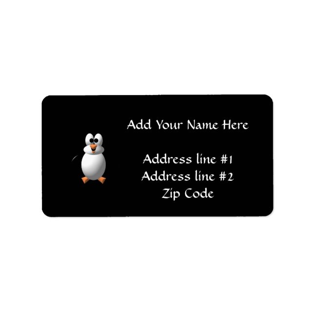 Etiqueta Cute 3-D Look Perky Penguin (Frente)
