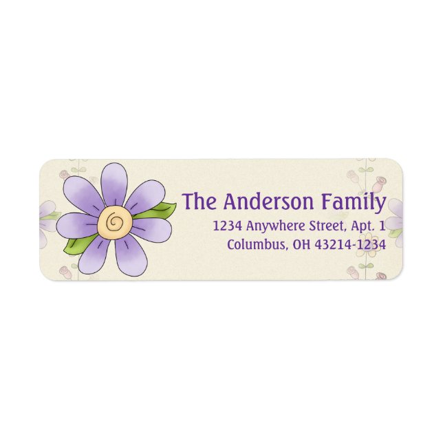 Etiqueta Cute Angel Antics Whimsy Flower Address Labs 2 (Frente)