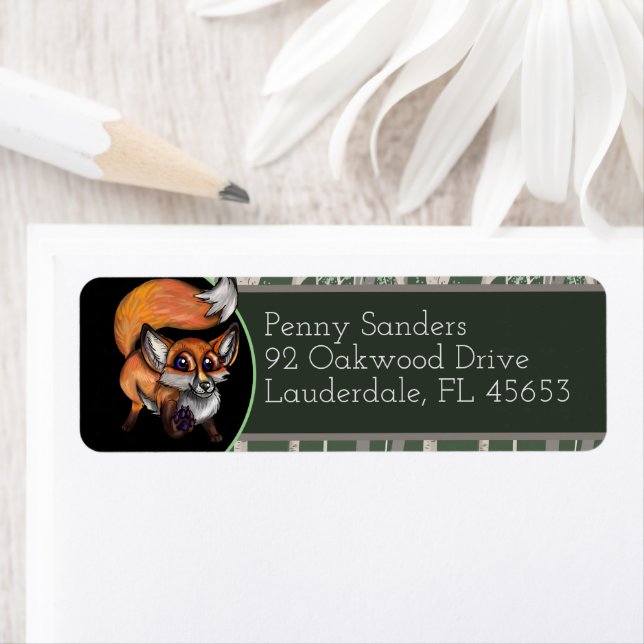 Etiqueta Cute Baby Fox Paw (In situ)