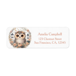 Etiqueta Cute Baby Owl Halloween
