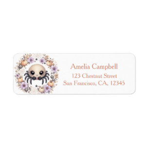 Etiqueta Cute Baby Spider Halloween