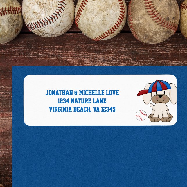 Etiqueta Cute Baseball Puppy Dog Address (Subido por el creador)