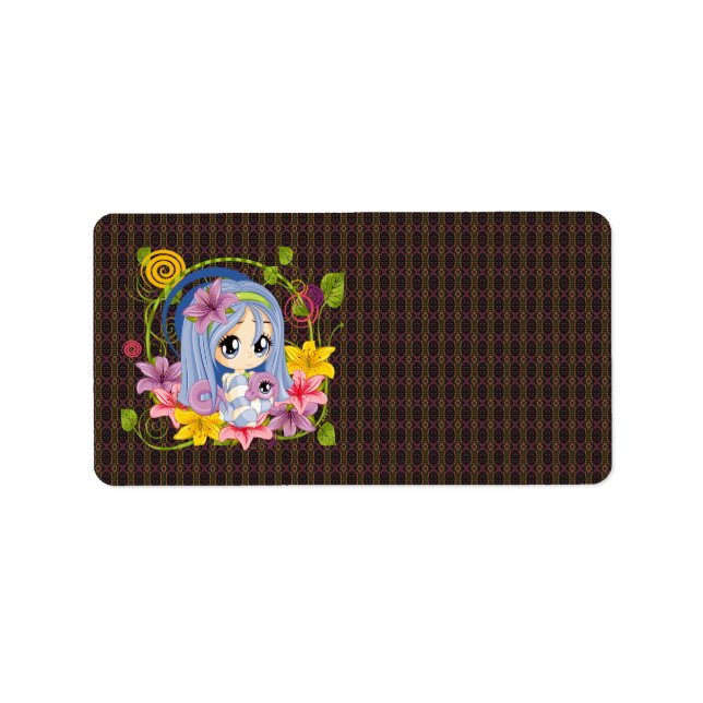 Etiqueta Cute Big Oyed Chibi Dragon Fairy (Frente)
