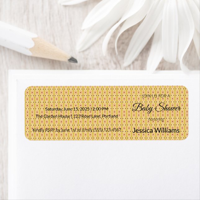 Etiqueta Cute Boho Baby Shower Género neutro, Personalizabl (In situ)