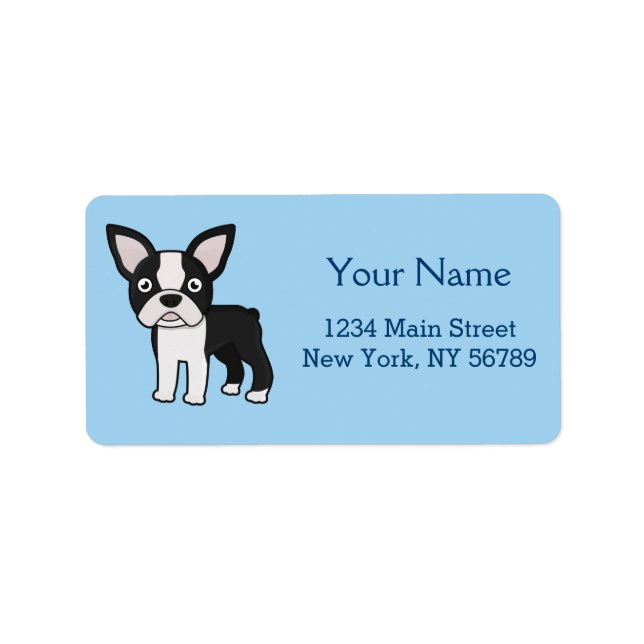 Etiqueta Cute Boston Terrier (Frente)