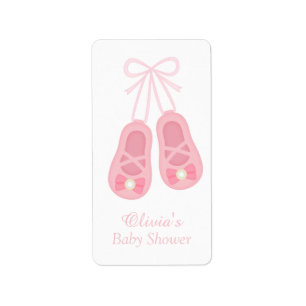 Etiqueta Cute Chica Shoes Ballerina Baby Shower Labels