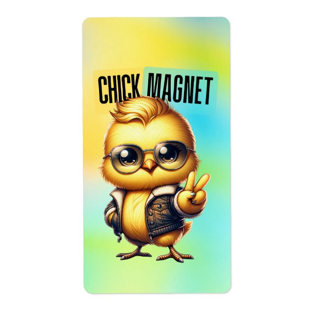 Etiqueta Cute Chick Magnet Funny Easter-54546 (Frente)