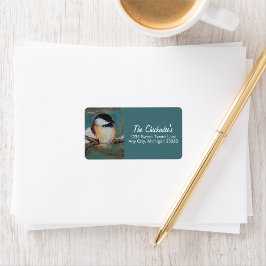 Etiqueta Cute Chickadee Winter Song Bird Art Label