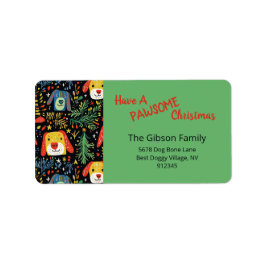 Etiqueta Cute Christmas Dogs Return Address Labels