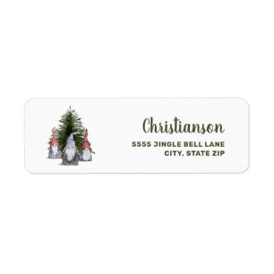 Etiqueta Cute Christmas Gnomes Tree