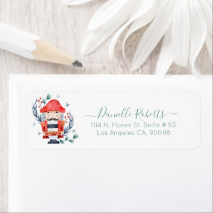 Etiqueta Cute Christmas nutcracker composition Label