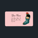 Etiqueta Cute Christmas Stocking ,Little Child,Pink Blue<br><div class="desc">Colorful , whimsical and funny vintage rielaboration. .Easy to customize with your own text as a favor tag label , rsvp , save-the-date, thank you labels , birthday parties , return address labels, new birth, baby showers graduations , anniversaries, or just about any event you wish! They can be used...</div>