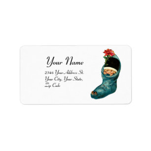 Etiqueta Cute Christmas Stocking ,Little Child,White Red