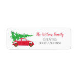 Etiqueta Cute Christmas Tree Car Address<br><div class="desc">Cute Christmas Tree on a  Car Address Labels</div>