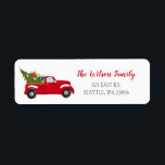 Etiqueta Cute Christmas Tree Car Address<br><div class="desc">Cute Christmas Tree on a  Car Address Labels</div>