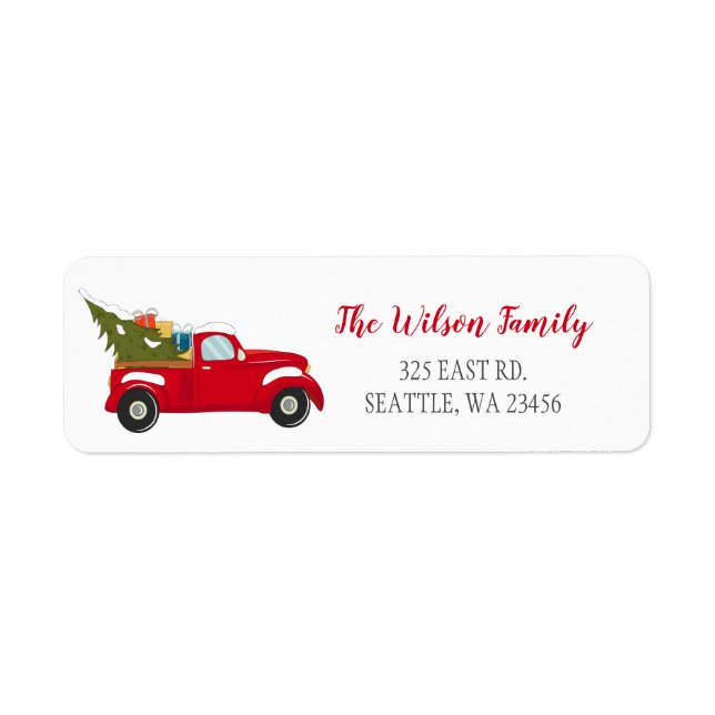 Etiqueta Cute Christmas Tree Car Address (Frente)