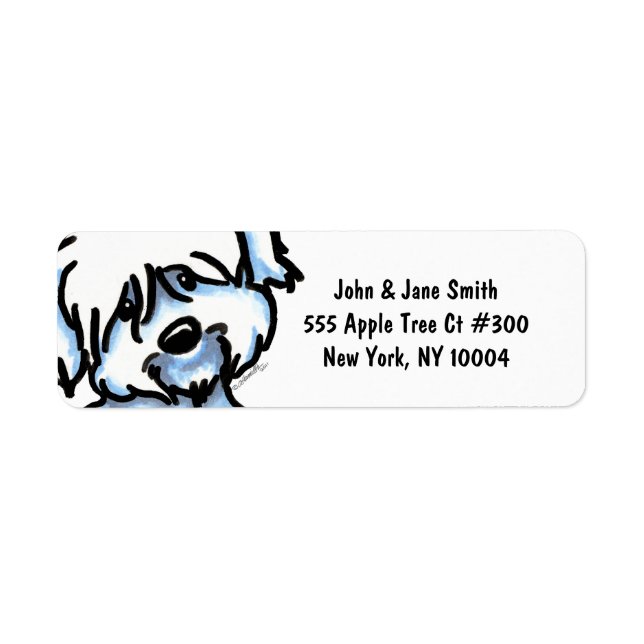 Etiqueta Cute Coton de Tulear personalizado (Frente)