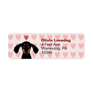 Etiqueta Cute Dachshund Valentine Love Return Address