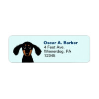 Cute Dachshund Wiener Dog Blue Return Address