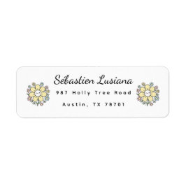 Etiqueta Cute Daisy Return Address Label