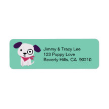 Cute Dog Address Labels, light green