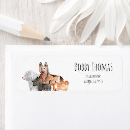 Etiqueta Cute dog pet return address label
