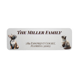 Etiqueta Cute dogs and cats look up Personalized
