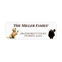 Etiqueta Cute dogs and cats look up Personalized