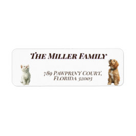 Etiqueta Cute dogs and cats look up Personalized