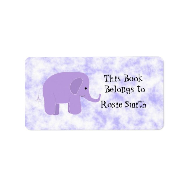 Etiqueta Cute Elephant Bookplate (Frente)