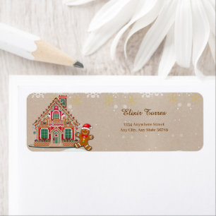 Etiqueta Cute Festiva Gingerbread House Baby Shower
