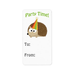 Etiqueta Cute Fiesta Time Hedgehog