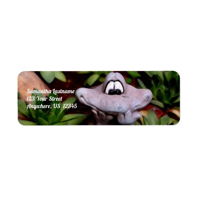 Etiqueta Cute Flower Garden Frog Pinting Dirección (Frente)