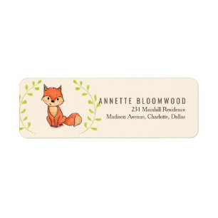 Etiqueta Cute Fox Woodland Baby Shower