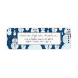 Etiqueta Cute Frosty Blue Snowman Watercolor Pattern<br><div class="desc">This cute and artsy winter wonderland design is perfect for the holiday season. It features a frosty blue, black, orange, and burgundy red hand-painted watercolor snowman pattern on top of a dark blue background. It's adorable, sweet, modern, and festive. Enjoy this hand-painted original design done by the artist of La...</div>