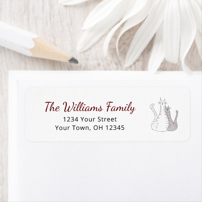 Etiqueta Cute gatos dibujando gatitos festivos dirección de (In situ)