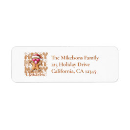 Etiqueta Cute Gingerbread Navidad
