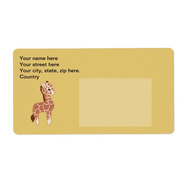 Etiqueta Cute Giraffe (Frente)