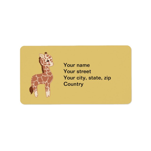 Etiqueta Cute Giraffe (Frente)