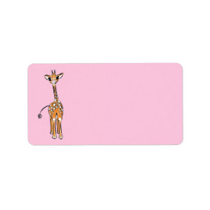 Etiqueta Cute giraffe drawing, safari animals